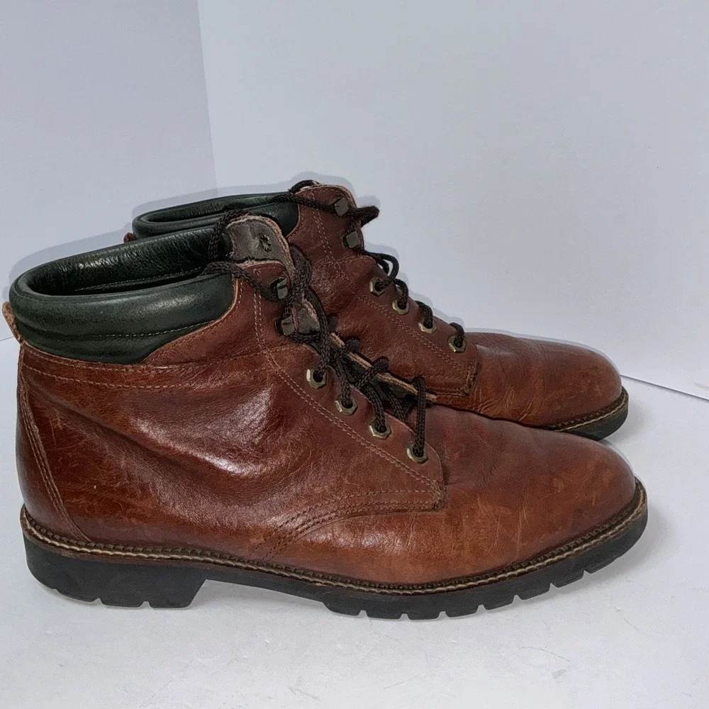 H.S. Trask Authentic Bison Leather Chukka Boots Men 11W Brwn Ankle LaceUp 840037